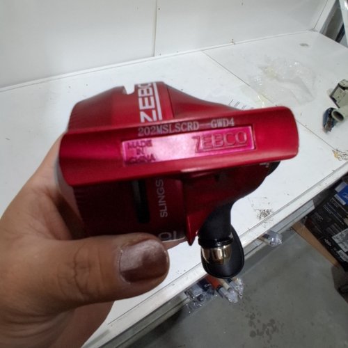 ZEBCO SLINGSHOT SPINCAST REEL, RIGHT HAND RETRIEVE PRE SPOOLED WITH 10 LBS LINE - RED (MODEL: 202MSLSCBL-GWH3) image 2