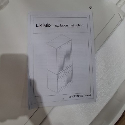 LIKIMIO 4-DOOR ARMOIRE WARDROBE CLOSET WITH DRAWER - 77" - WHITE (MODEL: HK-YG-E01) image 3