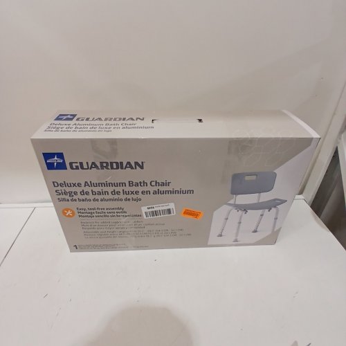 MEDLINE GUARDIAN DELUXE ALUMINUM BATH CHAIR - 400LB CAP - GREY (MODEL: G2-101KRX1) image 4