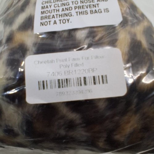 SARO LIFESTYLE GUÉPARD COLLECTION FAUX FUR THROW PILLOW - 12" X 20" - CHEETAH PRINT image 2