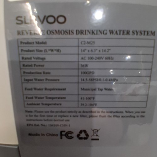 SLEVOO COUNTERTOP REVERSE OSMOSIS WATER FILTER SYSTEM - 4:1 PURE TO DRAIN - 4L CAPACITY - GREY (MODEL: C2-M25) image 6