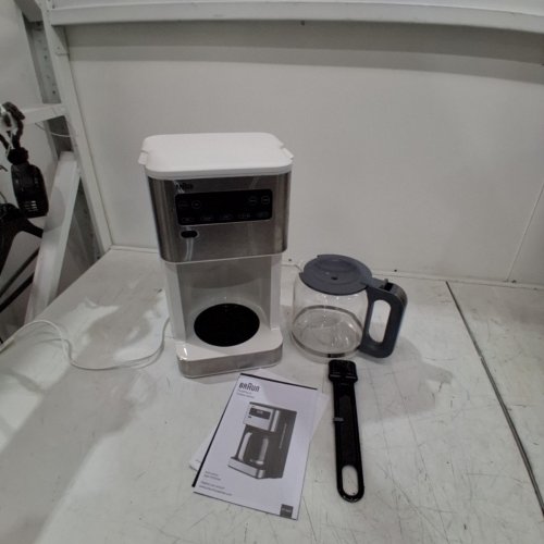 BRAUN PUREFLAVOR PROGRAMMABLE COFFEE MAKER WITH FAST BREW SPEED, TOUCH DISPLAY, BOLD & BREW-OVER-ICE MODES, FLAVORCARAFE & ADJUSTABLE WARM PLATE - 14-CUP - WHITE / STAINLESS STEEL (MODEL: KF5650) image 4
