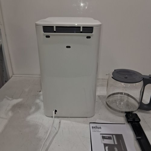 BRAUN PUREFLAVOR PROGRAMMABLE COFFEE MAKER WITH FAST BREW SPEED, TOUCH DISPLAY, BOLD & BREW-OVER-ICE MODES, FLAVORCARAFE & ADJUSTABLE WARM PLATE - 14-CUP - WHITE / STAINLESS STEEL (MODEL: KF5650) image 8