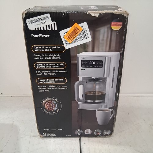 BRAUN PUREFLAVOR PROGRAMMABLE COFFEE MAKER WITH FAST BREW SPEED, TOUCH DISPLAY, BOLD & BREW-OVER-ICE MODES, FLAVORCARAFE & ADJUSTABLE WARM PLATE - 14-CUP - WHITE / STAINLESS STEEL (MODEL: KF5650) image 11
