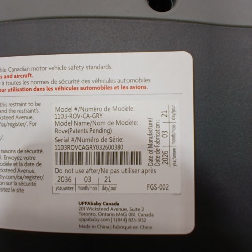 UPPABABY ROVE 2-IN-1 REAR + FORWARD FACING CONVERTIBLE CAR SEAT WITH INTUITIVE SAFETY TECHNOLOGY - GREY (MODEL: 1103-ROV-CA-GRY) image 2