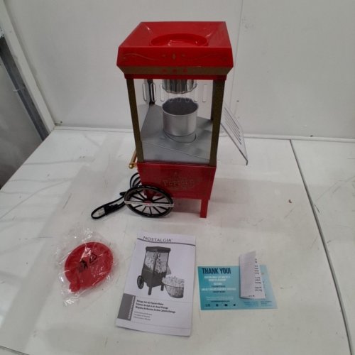 NOSTALGIA VINTAGE 12 CUP KETTLE POPCORN MAKER - RED/GOLD (MODEL: NHAP501RD) image 3