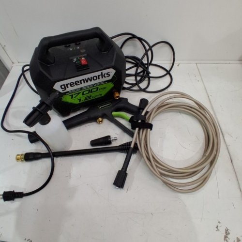 GREENWORKS COLD WATER ELECTRIC PRESSURE WASHER - 1700 PSI - 1.2GPM - 13 AMP - GREEN (MODEL: GPW1704) image 4