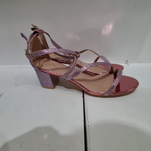 ALLEGRA K GLITTER STRAPPY SANDAL HEEL - SIZE 10 - PINK (STYLE: HJ1648-17) image 2