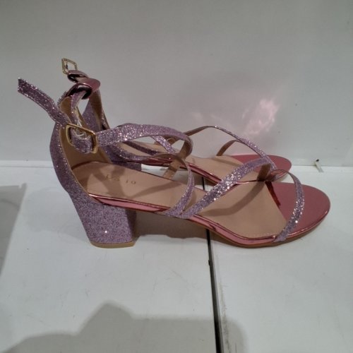 ALLEGRA K GLITTER STRAPPY SANDAL HEEL - SIZE 10 - PINK (STYLE: HJ1648-17) image 4