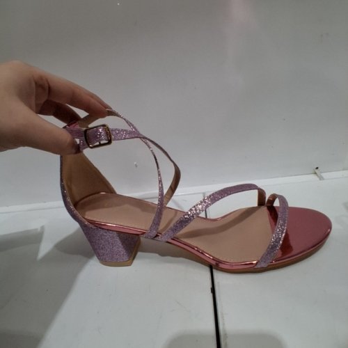 ALLEGRA K GLITTER STRAPPY SANDAL HEEL - SIZE 10 - PINK (STYLE: HJ1648-17) image 5
