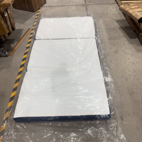 UNBRANDED 4" TRIFOLD MATTRESS - TWIN - WHITE/BLUE image 2