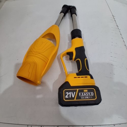 CORDLESS FOLDABLE ELECTRIC LEAF BLOWER WITH BATTERY, CHARGER & AUXILIARY HANDLE - 21V - YELLOW/BLACK image 2