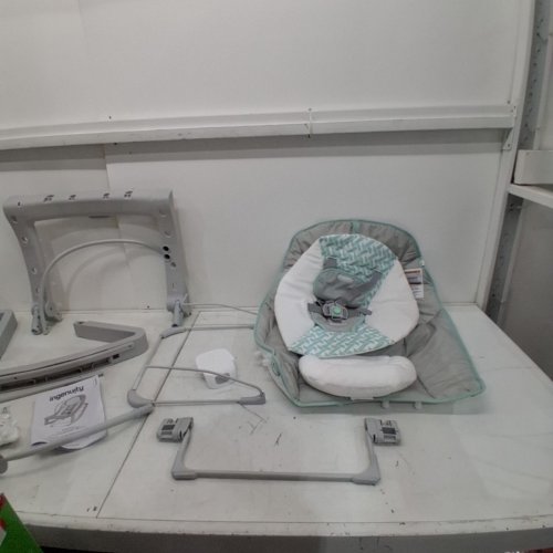 INGENUITY 3-IN-1 KEEP COZY GROW WITH ME VIBRATING BABY BOUNCER, ROCKER & CHAIR - 40LBS CAPACITY - WEAVER THEME GREY/WHITE/GREEN (MODEL: ‎12428) image 3