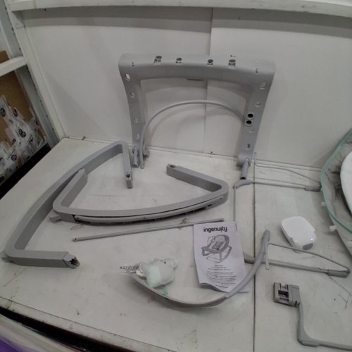 INGENUITY 3-IN-1 KEEP COZY GROW WITH ME VIBRATING BABY BOUNCER, ROCKER & CHAIR - 40LBS CAPACITY - WEAVER THEME GREY/WHITE/GREEN (MODEL: ‎12428) image 4