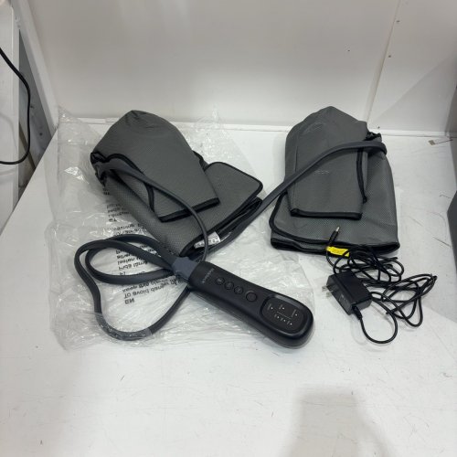 NEKTECK LEG MASSAGER WITH AIR COMPRESSION FOOT AND CALF MASSAGE MACHINE WITH CONTROLLER - 17" X 10" X 3" - BLACK/GRAY - (MODEL: FE-7204B) image 3