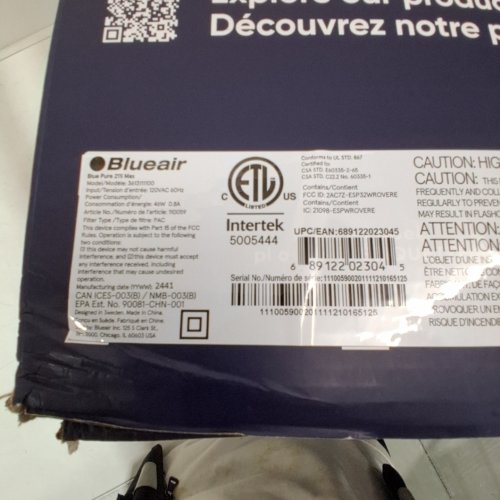 BLUEAIR PURE 211I MAX HEPASILENT DUAL FILTRATION LARGE HOME SMART AIR PURIFIER - 1524 SQ.FT - WHITE/GREY (MODEL: 3613111100) image 5
