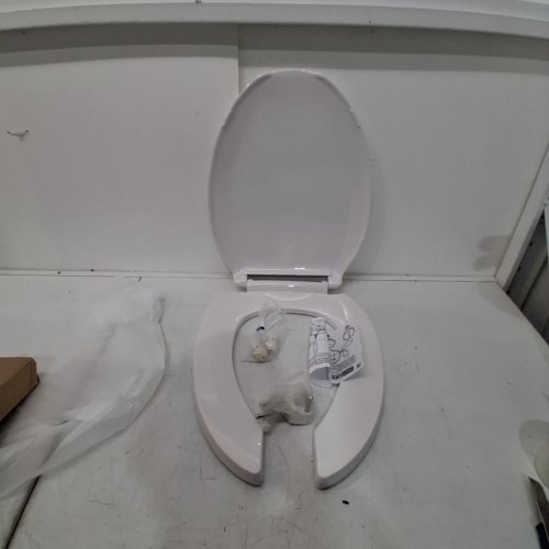 CENTOCO ELONGATED OPEN FRONT COMMERCIAL TOILET SEAT - 18.5" - WHITE (MODEL: DSX205TSFF-001) image 3