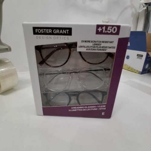 3PK FOSTER GRANT DESIGN OPTICS READING GLASSES - +1.50 - ASSORTED COLOURS image 3