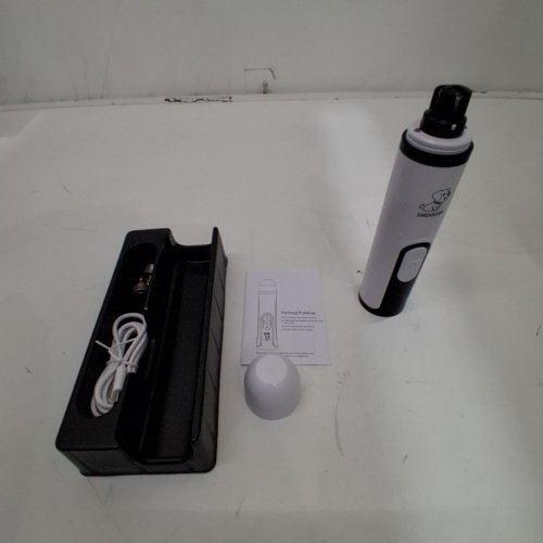 SMEHNSER CORDLESS RECHARGEABLE 3 SPEEDS PET NAIL GRINDER WITH LED LIGHT - WHITE / BLACK (MODEL: M5) image 3