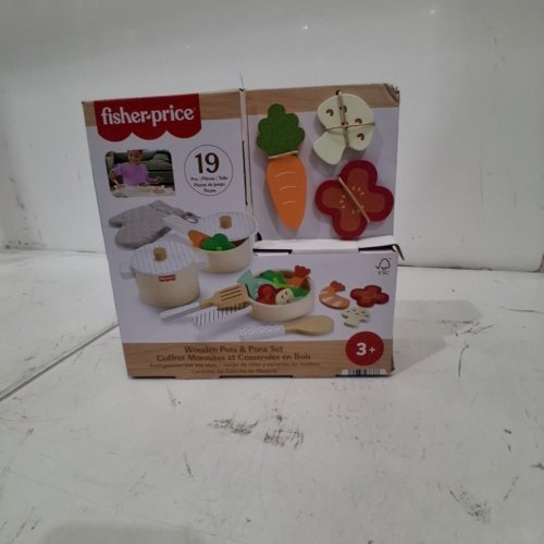 19PC FISHER-PRICE WOODEN KITCHEN POTS & PANS TOY SET - AGES 3+ - ASSORTED COLOURS (MODEL: HXT83) image 2