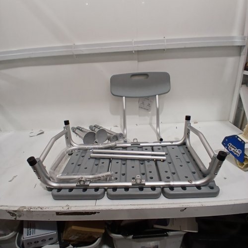 MEDLINE GUARDIAN TRANSFER BENCH WITH BACK & MICROBAN ANTIMICROBIAL TREATMENT - GREY (MODEL: G3-100KBX1) image 2