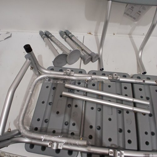 MEDLINE GUARDIAN TRANSFER BENCH WITH BACK & MICROBAN ANTIMICROBIAL TREATMENT - GREY (MODEL: G3-100KBX1) image 3