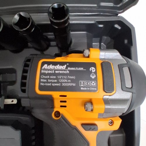 ADEDAD POWER IMPACT WRENCH 400N.M IMPACT GUN CORDLESS WITH BATTERIES - 17/19/20/21MM SOCKETS AND 5 INCH EXTENSION ROD - 3000RPM - YELLOW (MODEL: A200201) image 5