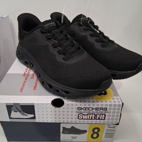 MENS SKECHERS GLIDE LITE SWIFT FIT SHOES - SIZE 8 - BLACK (STYLE: 255047CS 2946008) image 2