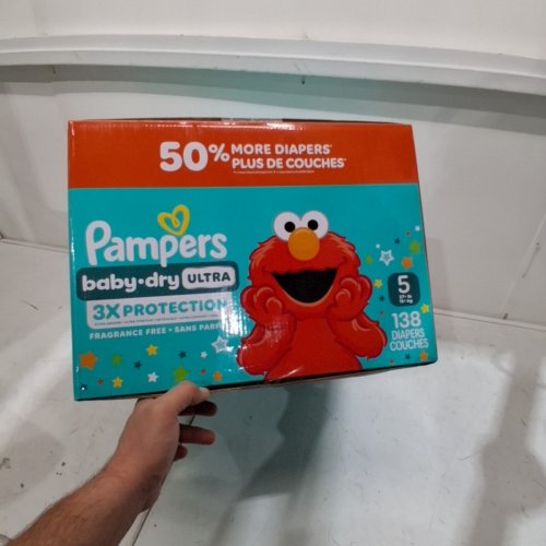 138PK PAMPERS BABY DRY ULTRA DISPOSABLE DIAPERS - SIZE 5 - ELMO SESAME STREET image 3
