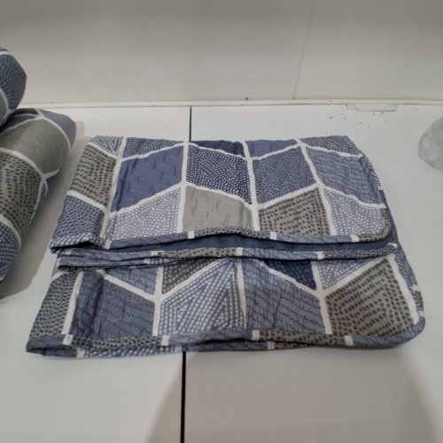 3PC SLPR BEDDING QUILT SET - KING - BLUE/GREY (STYLE 8541805221) image 3