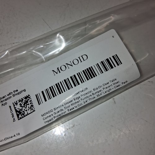 4PK MONOLD SLIMLINE DRAWER EDGE PROTECTOR - 39.4" LENGTH, 3/4" THICK - CLEAR image 2