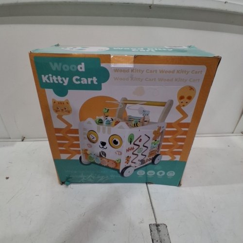 WEILIM 16-IN-1 WOODEN KITTY CART - BABY PUSH WALKER WITH WHEELS AND TOYS - MULTI-COLOUR (MODEL: WKC232) image 3