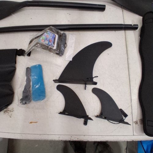 10PC WNOVA SUP REPLACEMENT ACCESSORIES - SEAT, PUMP, OARS, BAG & FINS - BLACK image 6