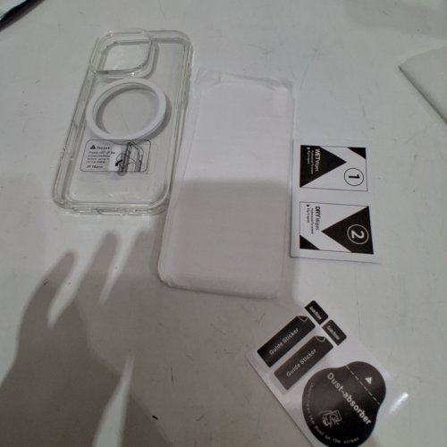 2PC FNTCASE MAGSAFE PHONE CASE AND SCREEN PROTECTOR - IPHONE 16 PRO - CLEAR/WHITE image 2