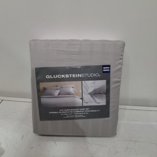 6PC GLUCKSTEIN STUDIO BERKELEY SHEET SET - QUEEN - GREY (MODEL: 2200101) image 4