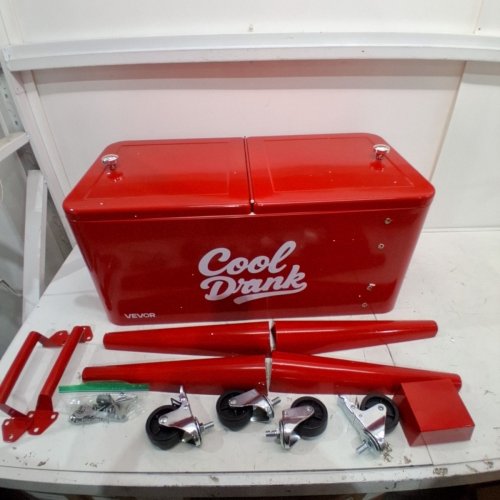 VEVOR ROLLING ICE CHEST HOLDS UP TO 50 BOTTLES - 80QT - RED (MODEL: DR120201) image 2