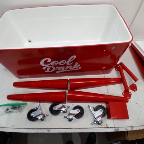 VEVOR ROLLING ICE CHEST HOLDS UP TO 50 BOTTLES - 80QT - RED (MODEL: DR120201) image 5
