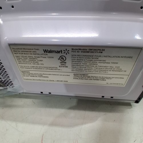 HAMILTON BEACH COMPACT DIGITAL MICROWAVE OVEN - 0.7 CU. FT - BLACK / SLIVER (MODEL#: EM720C2SE-CB) image 8