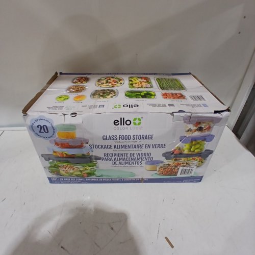 18PC ELLO COLOR LOCK MIXED GLASS MEAL PREP FOOD STORAGE CONTAINERS - ASSORTED COLORS (MODEL: 1969922) image 4