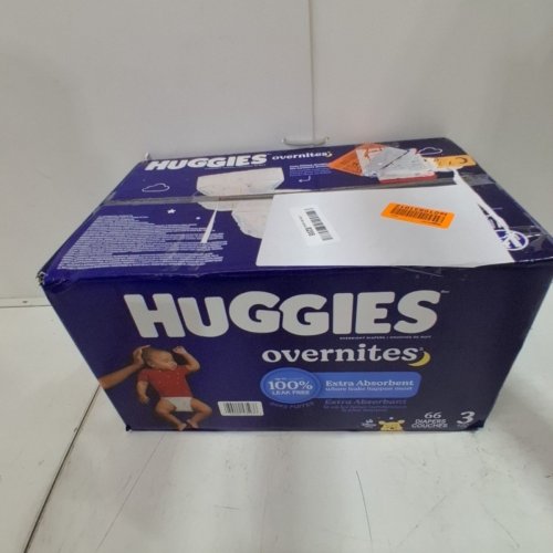 66PK HUGGIES OVERNITES NIGHT TIME DISPOSABLE DIAPERS - SIZE 3 image 2