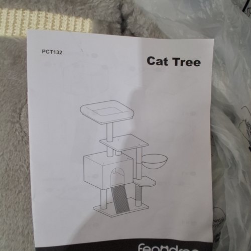 FEANDREA MULTI-STORY CAT TOWER WITH CONDO AND SCRATCHING POST - 53" - GREY (MODEL: PCT132/PCT132W01) image 2
