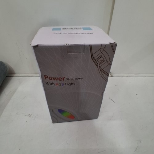 CURRENT TAP RGB LIGHT POWER STRIP TOWER - 15 AC OUTLETS/6 USB PORTS - 6.5FT CORD - WHITE/GREY (MODEL: US-101-MQ001) image 5