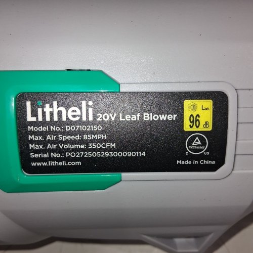LITHELI 20V CORDLESS LEAF BLOWER BATTERY POWERED FOR CLEANING LEAVES-GREEN (MODEL:D07102150) image 6