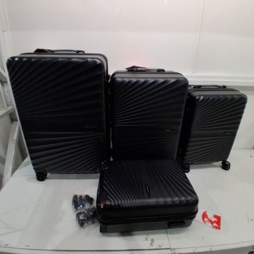 4PC JOYWAY HARDSIDE LUGGAGE SET WITH SPINNER WHEELS AND TSA LOCK - 18"/20"/24"/28" - BLACK (MODEL:TR022) image 2