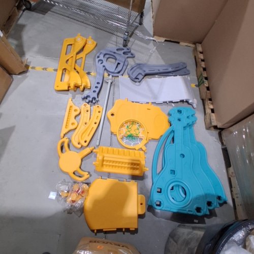 QABA 3-IN-1 KIDS INDOOR/OUTDOOR ACTIVITY SWING & SLIDE SET WITH BASKETBALL HOOP - 59.8" X 58.7" X 42.1" - TEAL/GREY/YELLOW (MODEL: 331-015) image 3