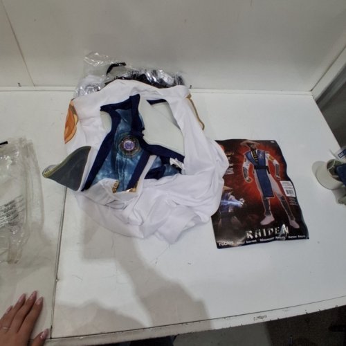 5PC MENS RUBIE'S MORTAL KOMBAT RAIDEN COSTUME - STANDARD SIZE 36-38 - WHITE/BLUE image 3