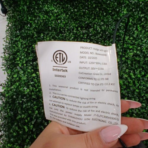 GOLDEN SELECT ARTIFICIAL BOXWOOD HEDGE PRIVACY IVY PANEL WITH 100 LED LIGHTS - 38" X 38" (3.2FT) - 10.7 SQ. FT COVERAGE - GREEN (MODEL:BOXWOOD400) image 3