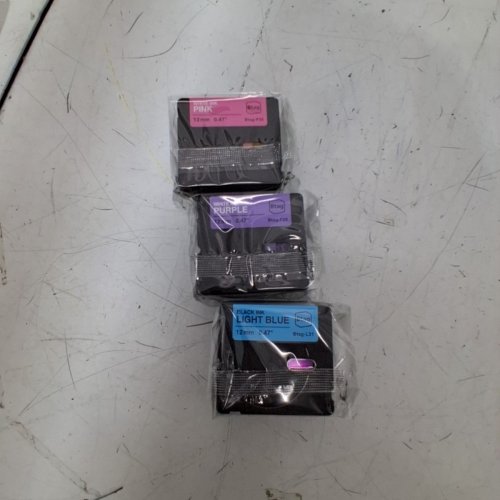 3PK BROTHER P-TOUCH LABEL TAPES - 12 MM - PINK, PURPLE, LIGHT BLUE image 2