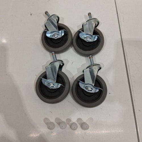4PK BESITU SWIVEL CASTER WHEELS - 4" - GREY/BLACK image 2