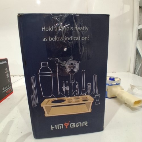 22PC HMYBAR COCKTAIL SHAKER SET WITH STAND AND RECIPE BOOK - BLACK/SILVER (MODEL:HM001) image 4